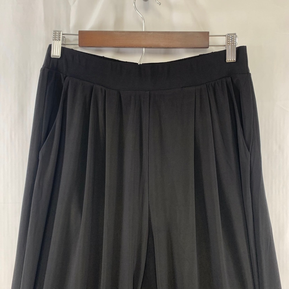 Dear Scarlett‎ Wide Leg Pants Women Medium Black Pleated Elastic Waist Resort - Picture 2 of 12